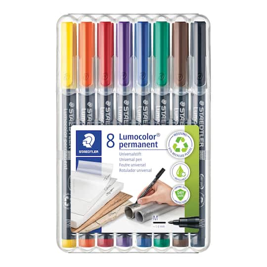 STAEDTLER® 1mm 8 Color Medium Lumocolor Permanent Pen Set